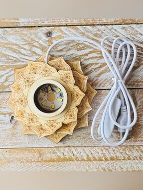 🪷Wooden Lotus LED Colorful Light Stand🪷🆕 ~4.25"